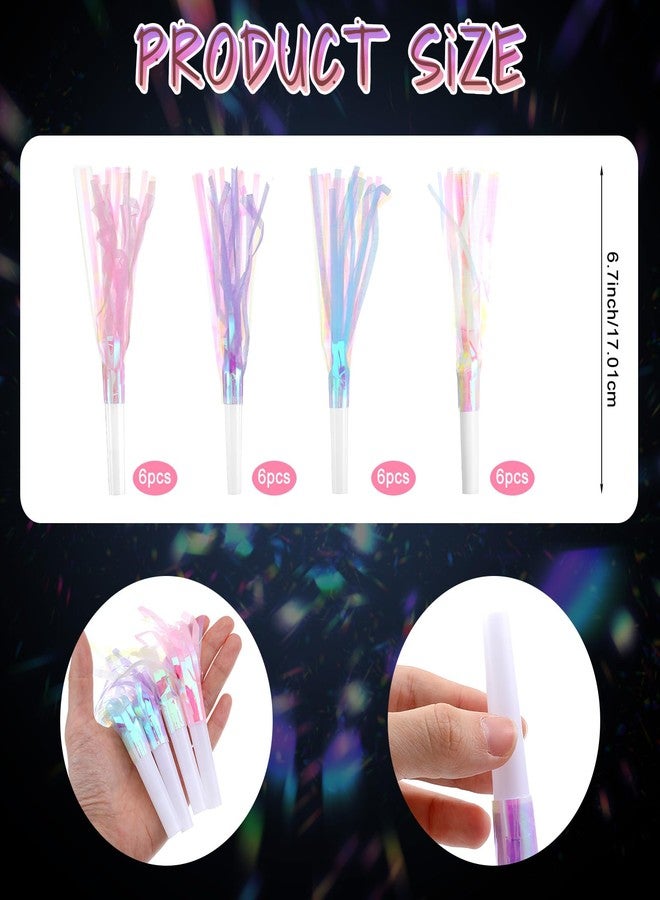 Shimmeroo 24Pcs Party Blowers for Adults,Birthday Blowers Party Horns Noise Makers Colorful Tassels Blow Horn Weddings,Graduation,Sporting Noise Makers Supplies - Image 2